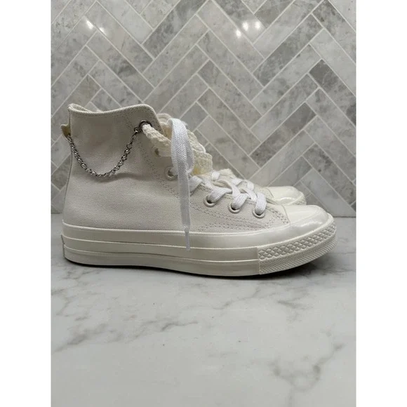 Converse Chuck Taylor All Star Lift High Top Sneakers Womens Size 7 White Chain - Picture 2 of 10